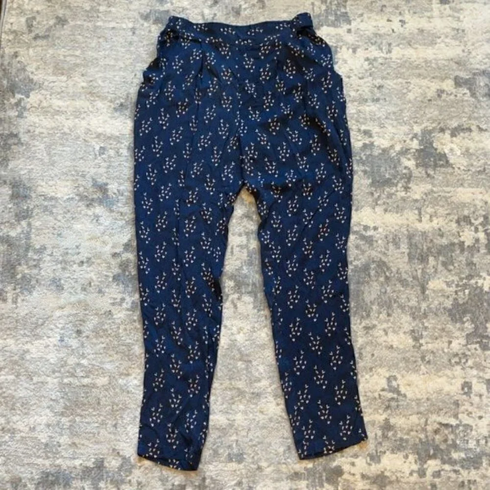 NWT See U Soon Anthropologie Blue Slim Ankle Trouser Pants Office Career Sz 4